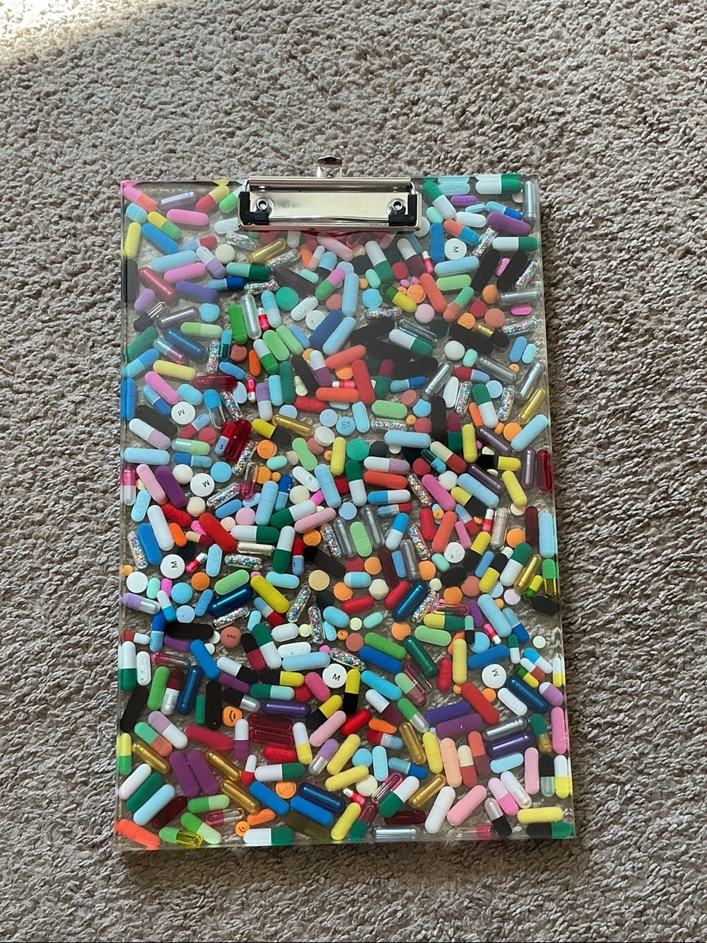 Colorful Capsule Confetti Acrylic Clipboard